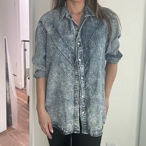 Kooples NWT Acid wash blue shirt size 1 chambray